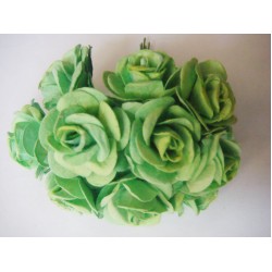 Mulberry Paper Roses (1 inch) - Green (Pack of 10 flowers)