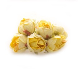 Fabric Roses - Yellow (Set of 6 roses)