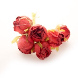 Fabric Roses - Red (Set of 6 roses)
