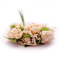 Artifical fabric flowers - Light Brown (Pack of 12 flowers)