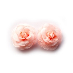 Fabric Roses - Peach (Pack of 3 flowers)