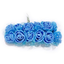 Foam Roses - Bright Blue (Set of 24 roses)