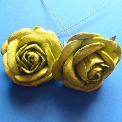 Mulberry Paper Roses (Extra Large) - Green (Pack of 5 roses)
