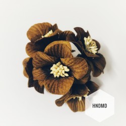 Large Mulberry Flowers - Brown (Pack of 10) (CAMR404)
