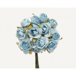 Mulberry Paper Roses - Light Blue (Pack of 24 roses)