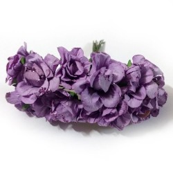 Glittered Paper Roses - Purple (Pack of 12 roses)