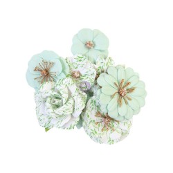 Prima Marketing Mulberry Paper Flowers - Minty Water/Watercolor Floral