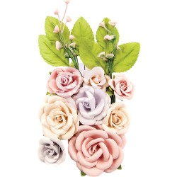 Prima Marketing 637668 Pretty Pale Paper Flowers 24/Pkg-Flash Beauty