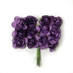 Mulberry Paper Roses - Purple (pack of 24 roses)