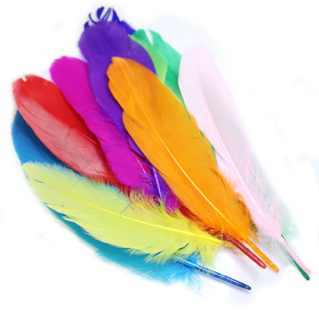 Artificial Feathers, L: 15 cm, W: 8 cm, Orange, 10 pc, 1 Pack