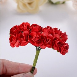 Mulberry Paper Roses - Red (Pack of 24 roses)