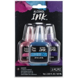 Brea Reese Alcohol Inks 20ml 3/Pkg - Pink/Lake Blue/Purple