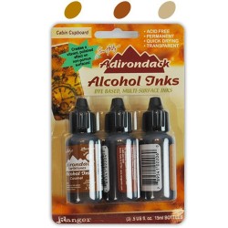 Tim Holtz Earth Tones Alcohol Inks - Cabin Cupboard (Pack of 3)
