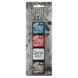 Tim Holtz Mini Distress Ink Pad Kit # 18 (Set of 4)