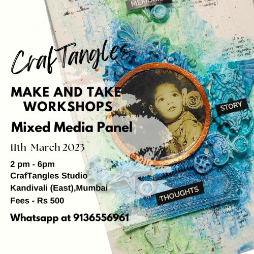 CrafTangles Mandala Mixed Media Panel Make and Take Workshop